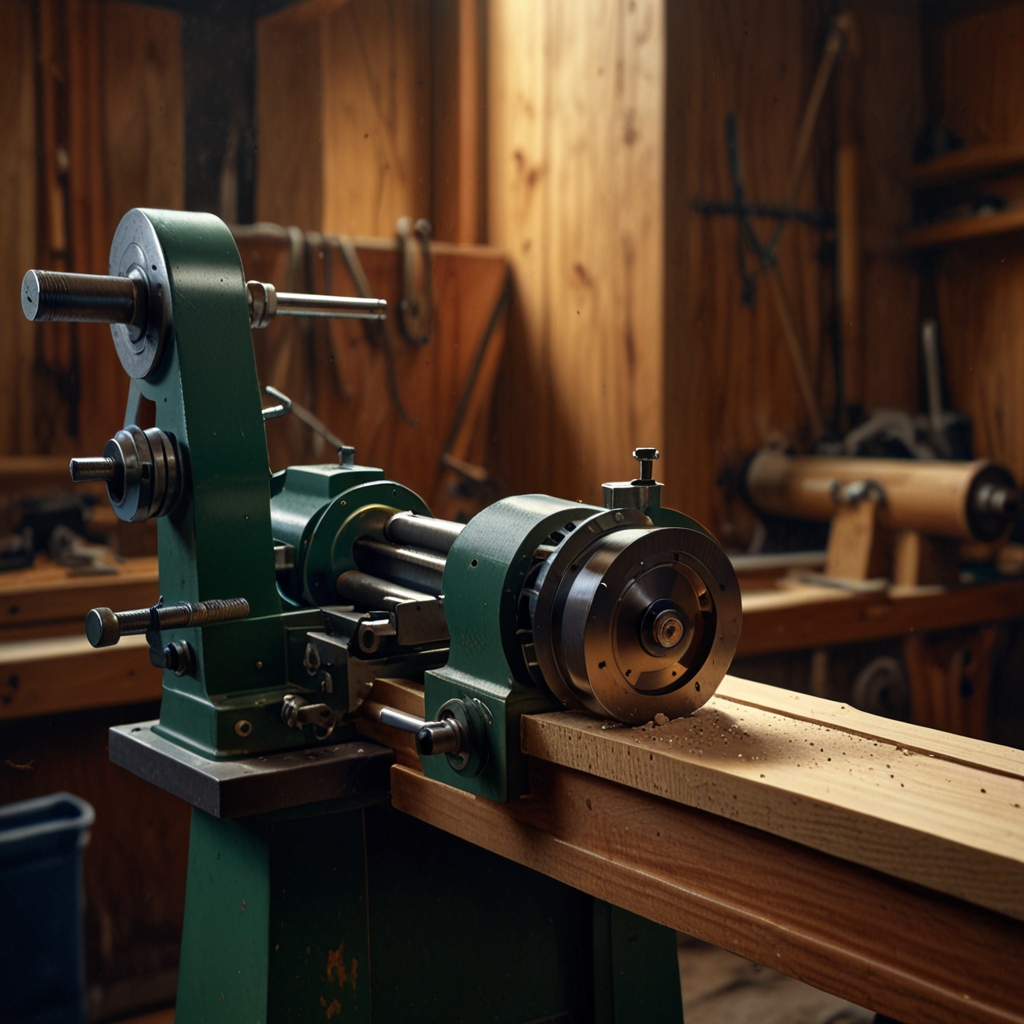 Closeup of lathe chisel set
