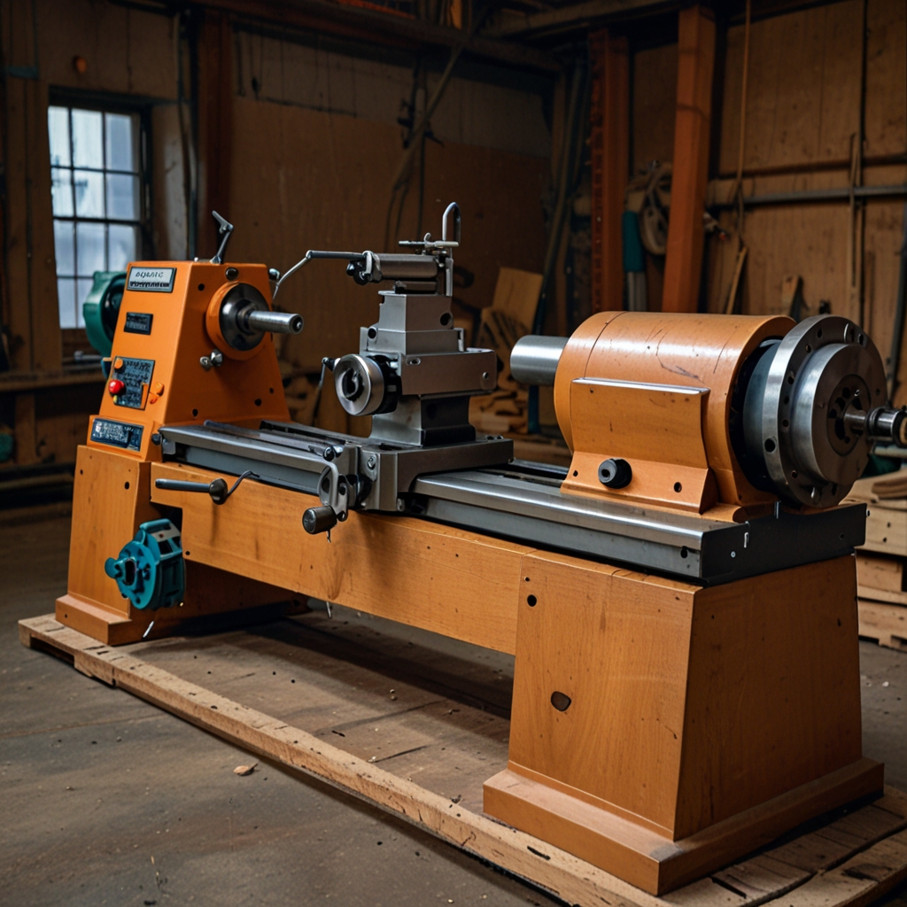 Close-up of lathe speed control