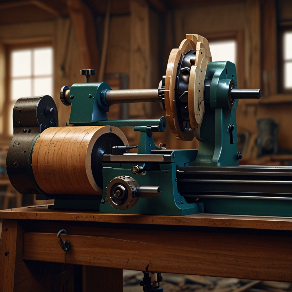 Close-up of precision woodturning tools